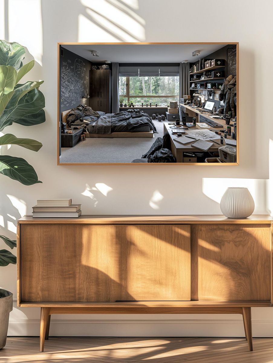 Tactical Bedroom Interior Photography Print. — room view 3