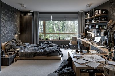 Tactical Bedroom Interior Photography Print.