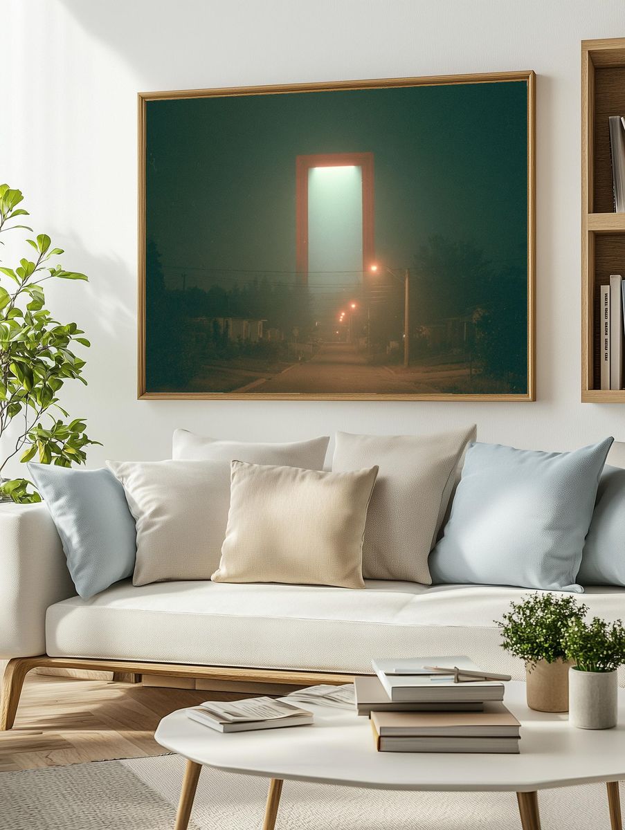 Misty Street Portal Photography Poster. — room view 2