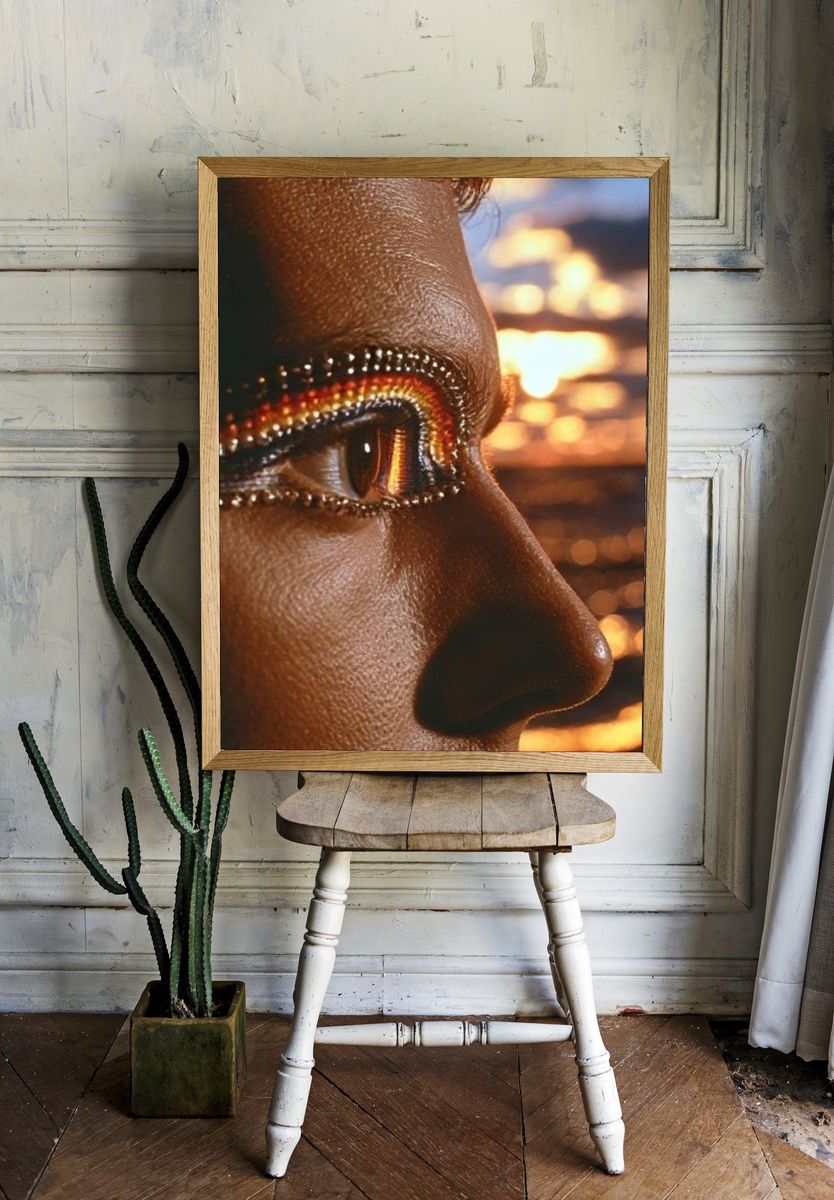 Beaded Profile Portrait Photography Poster. room preview