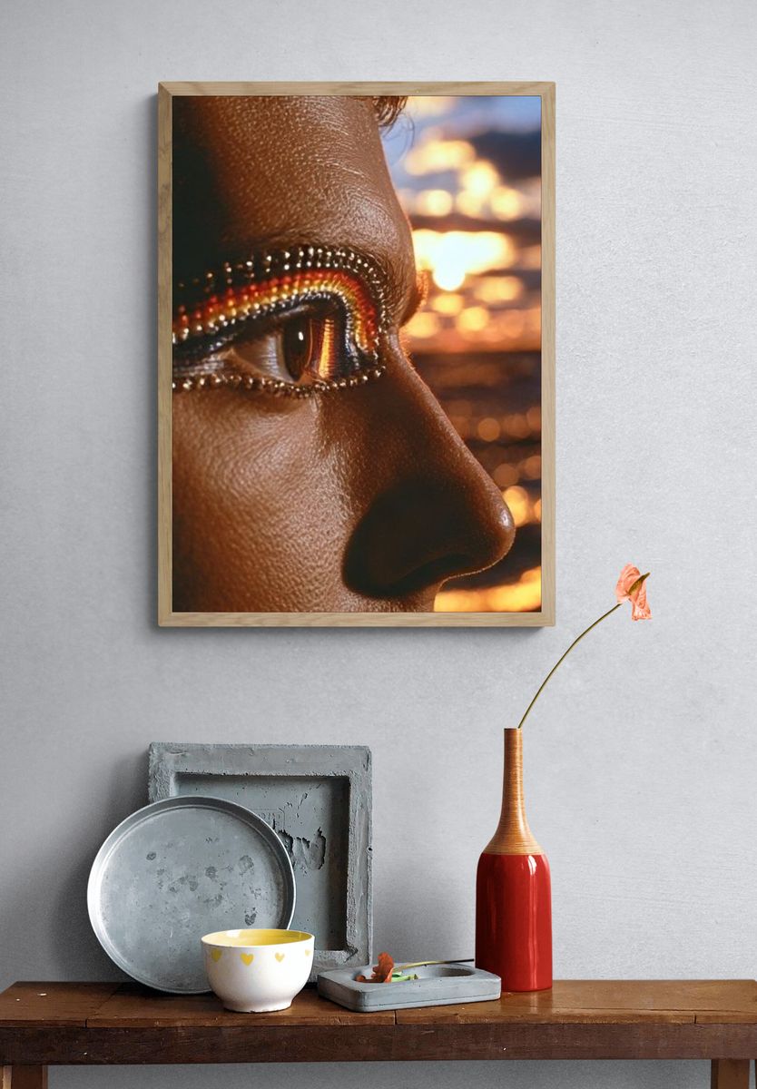 Beaded Profile Portrait Photography Poster. — room view 3