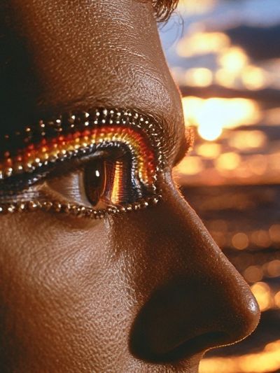 Beaded Profile Portrait Photography Poster.