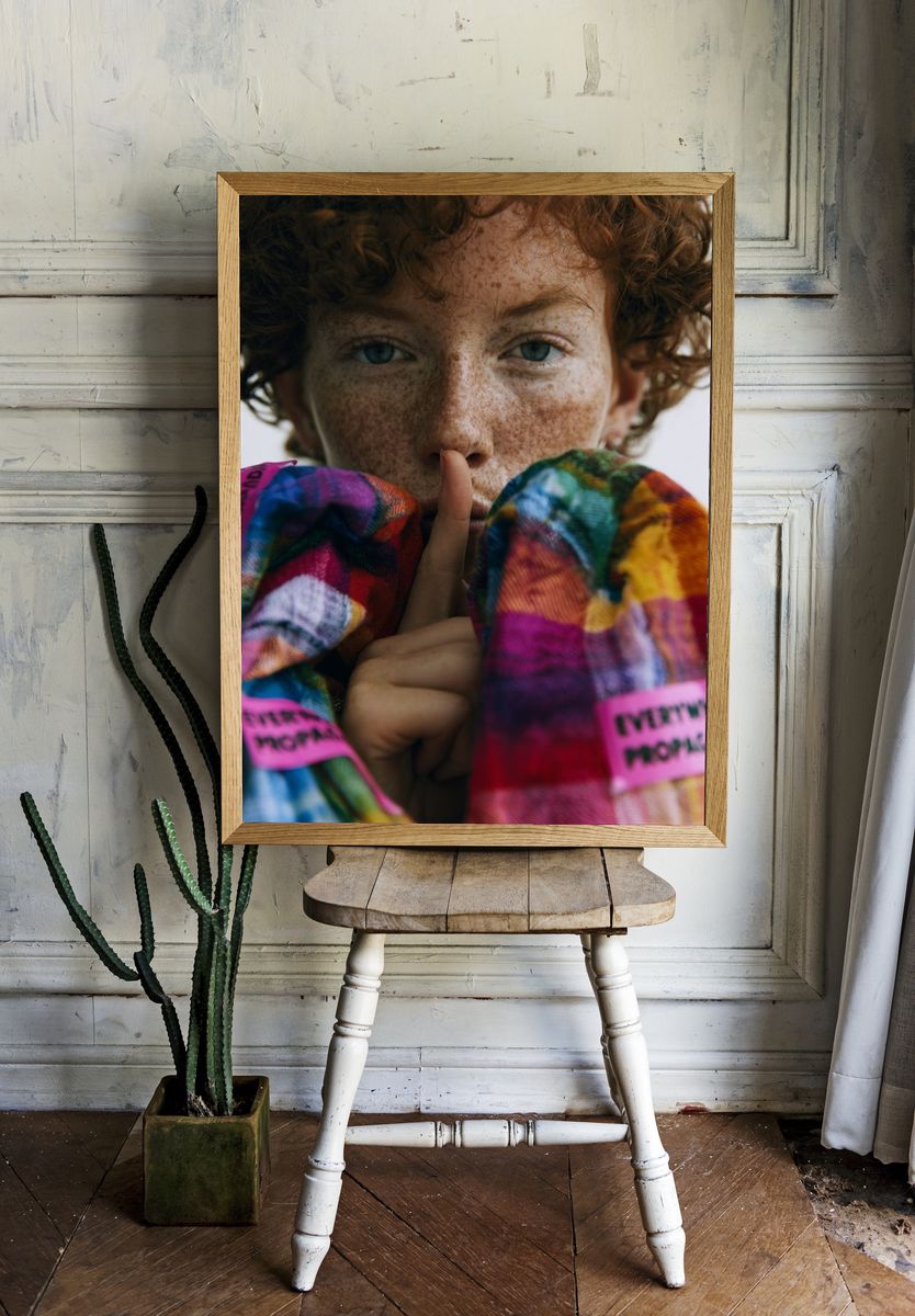 Freckled Portrait Photography Poster. — room view 1