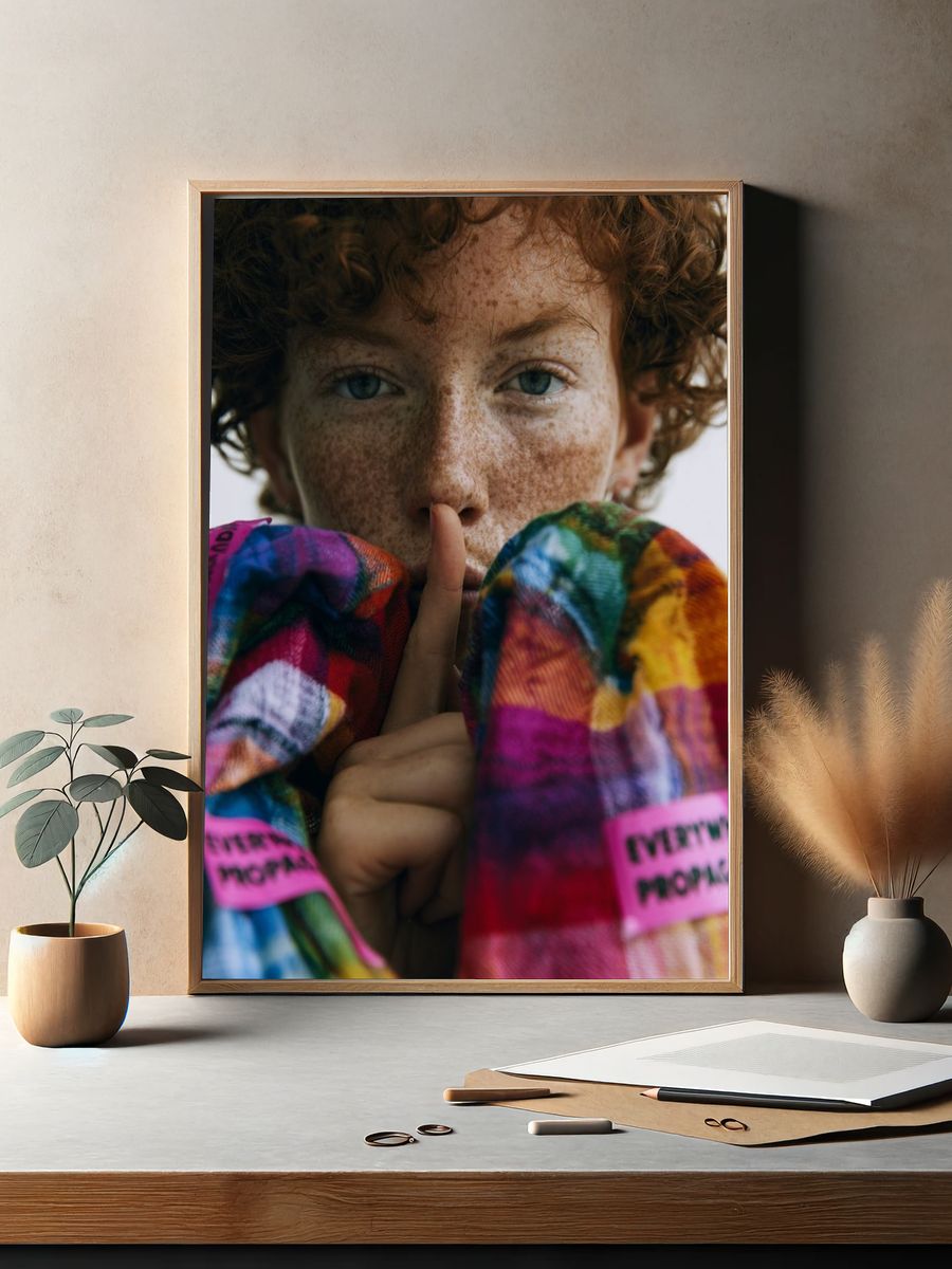 Freckled Portrait Photography Poster. — room view 2