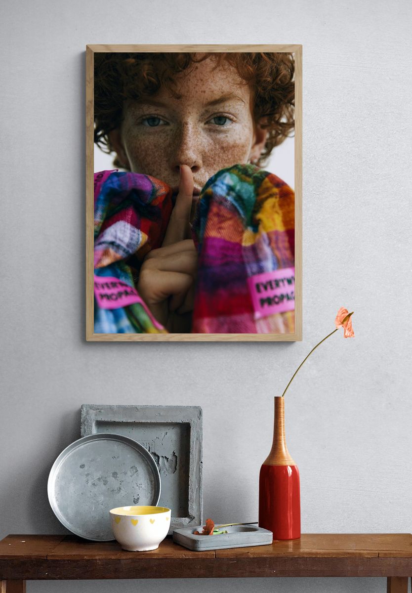 Freckled Portrait Photography Poster. — room view 3
