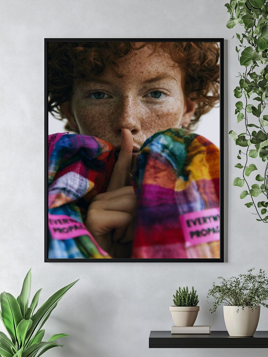 Freckled Portrait Photography Poster. — room view 4