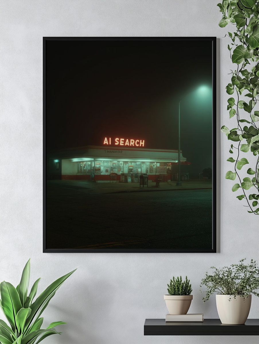 AI Search Neon Diner Poster. — room view 4