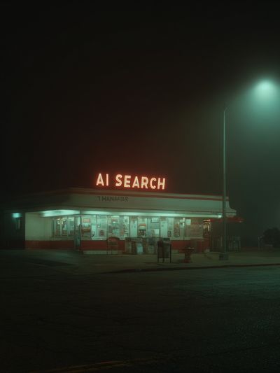 AI Search Neon Diner Poster. poster print