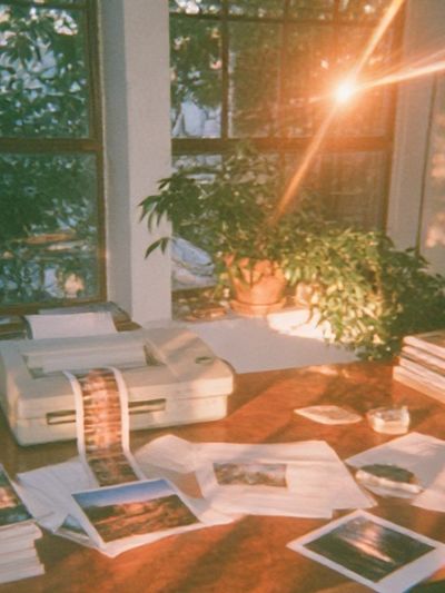 Sunlit Studio Desk Photography Poster.