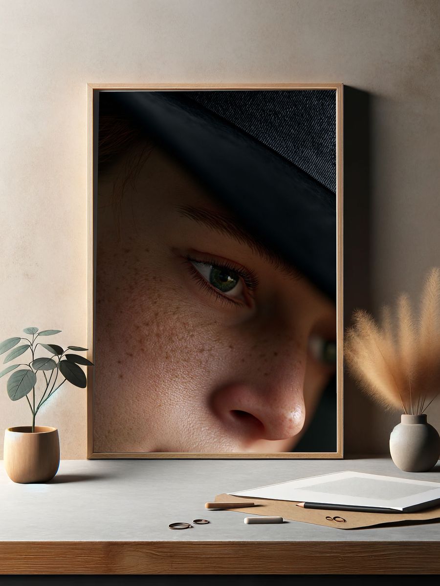 Moody Portrait Close-Up Poster. — room view 2
