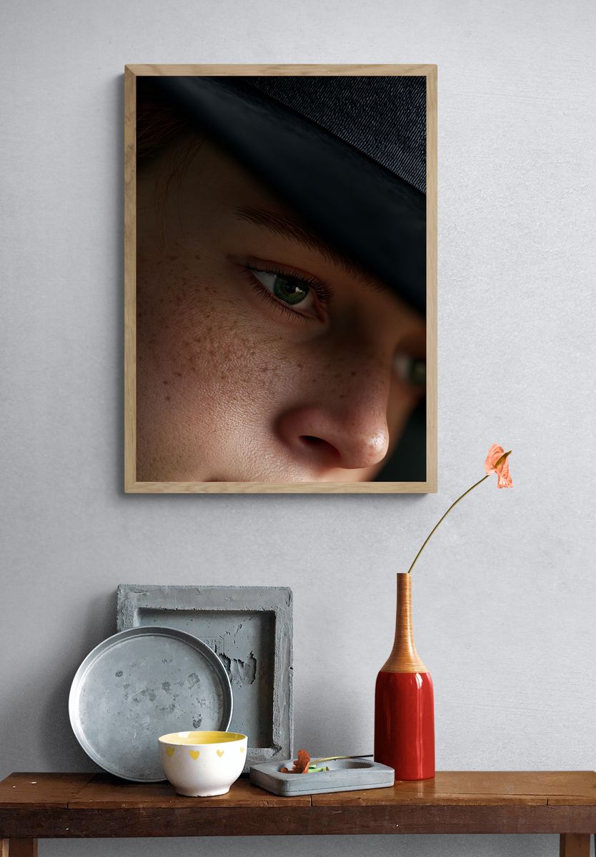 Moody Portrait Close-Up Poster. — room view 3