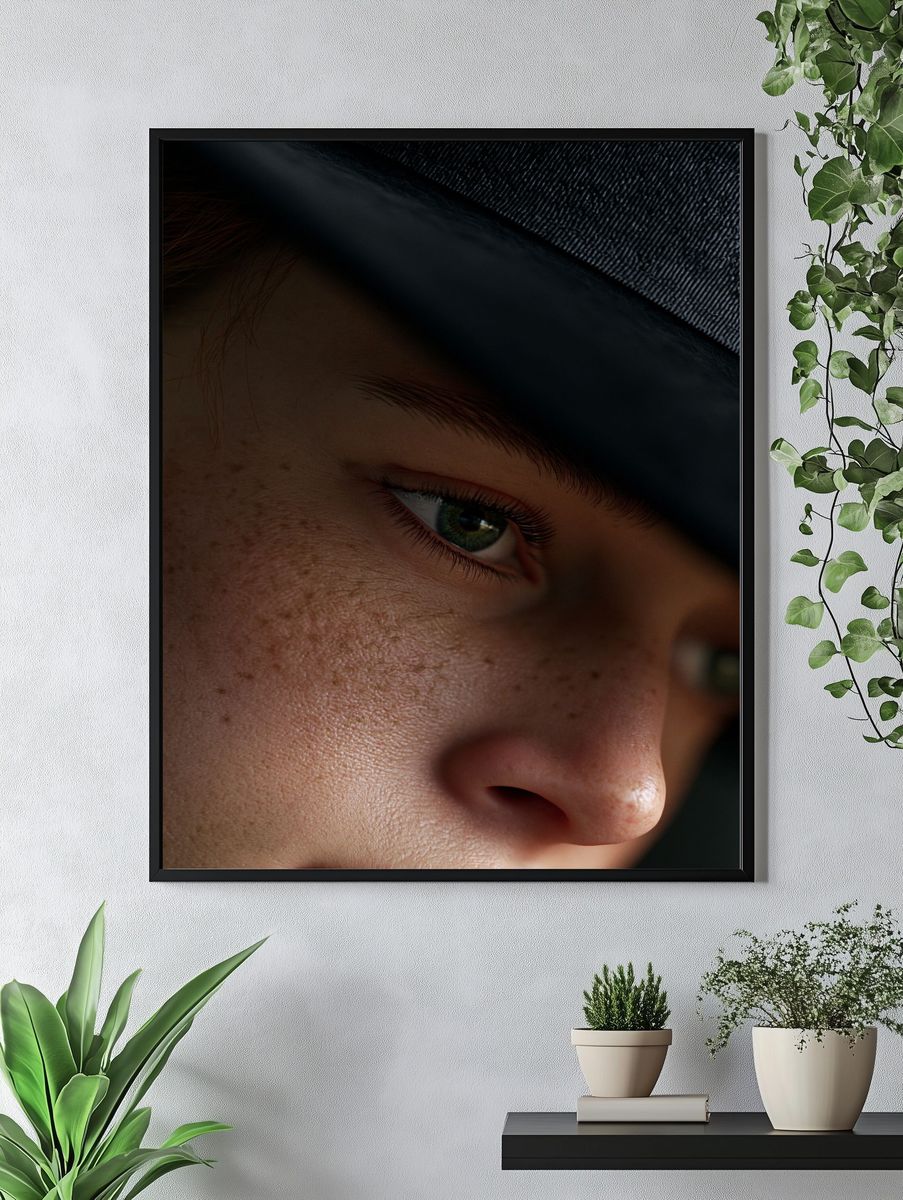 Moody Portrait Close-Up Poster. — room view 4