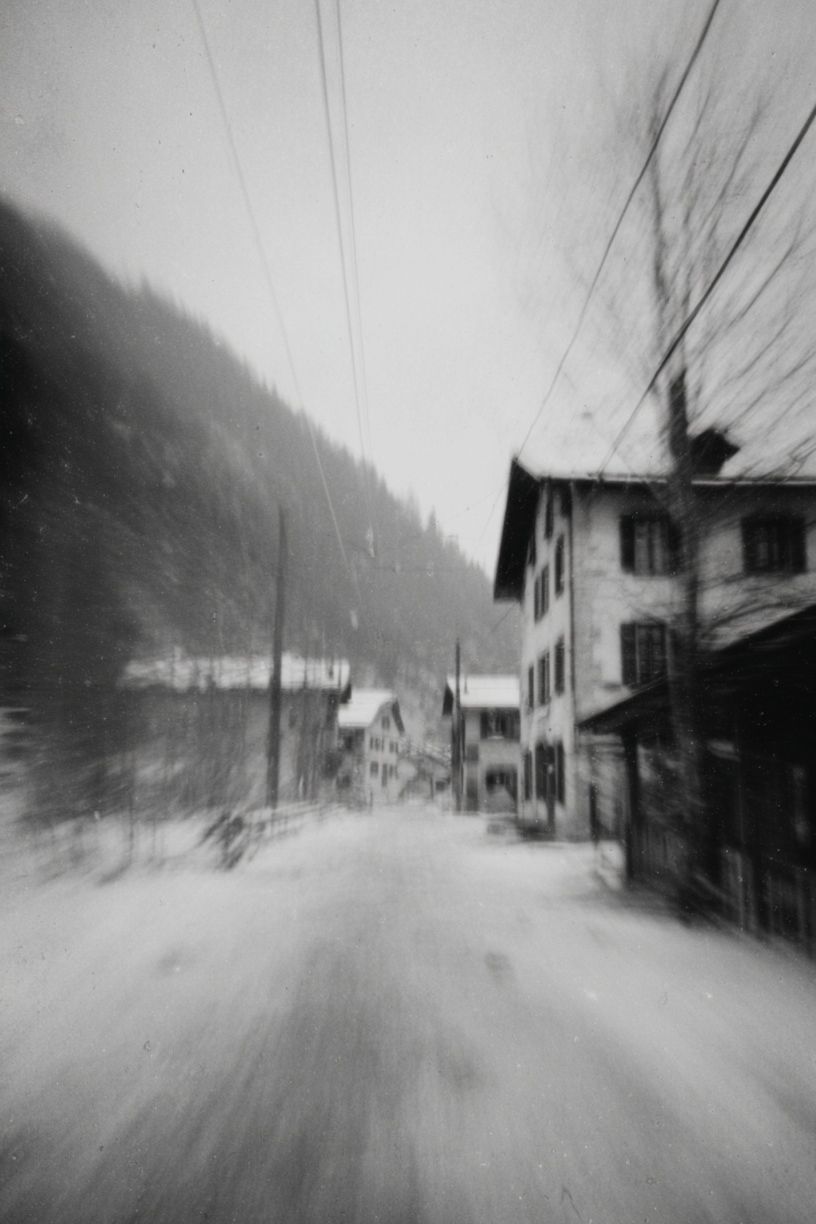 Snowy Village Street Photography Poster. poster — photography art