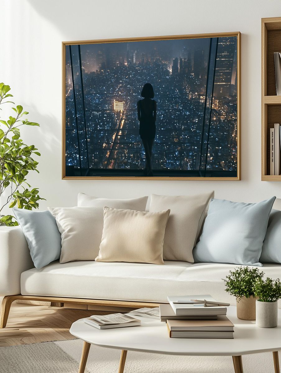 City Skyline Silhouette Photography Poster. — room view 2