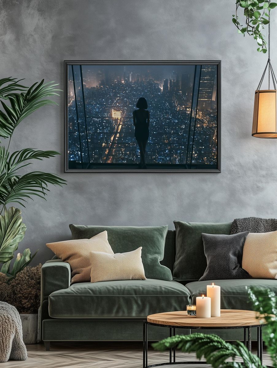 City Skyline Silhouette Photography Poster. — room view 4