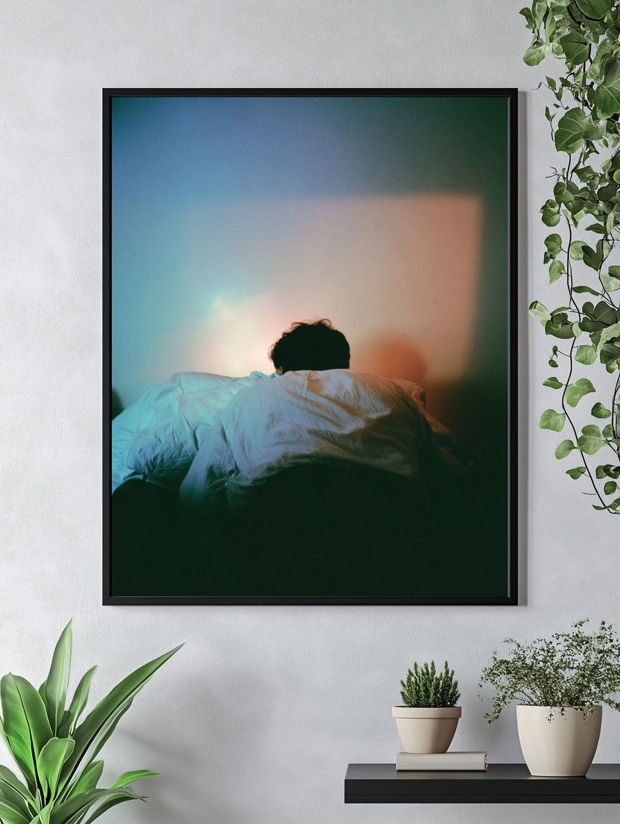 Quiet Bedroom Scene Photography Poster. — room view 4