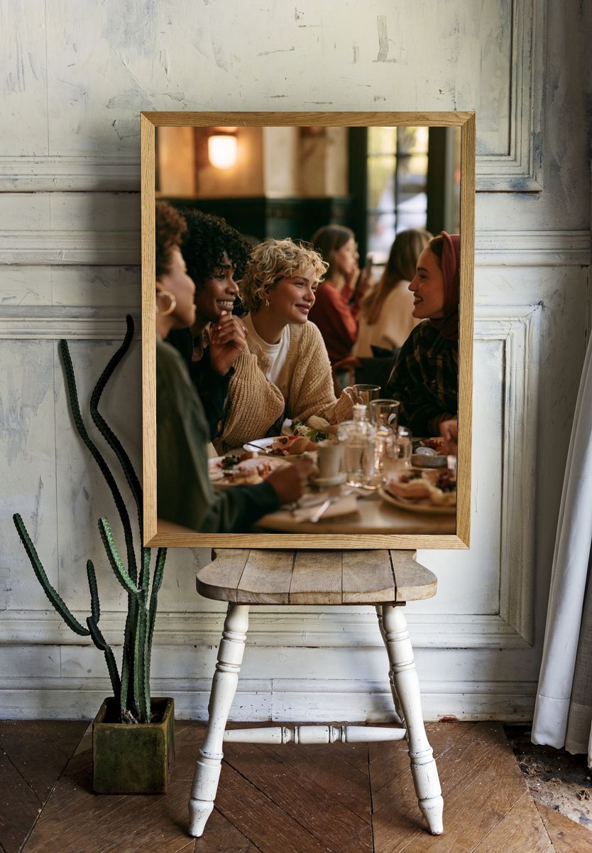 Friends at Dinner Photography Poster. — room view 1
