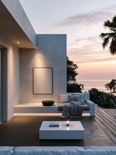 Seaside Minimalist Terrace Poster.
