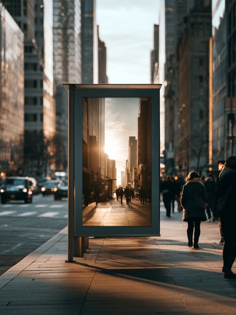 Sunlit City Street Photography Poster. poster — photography art