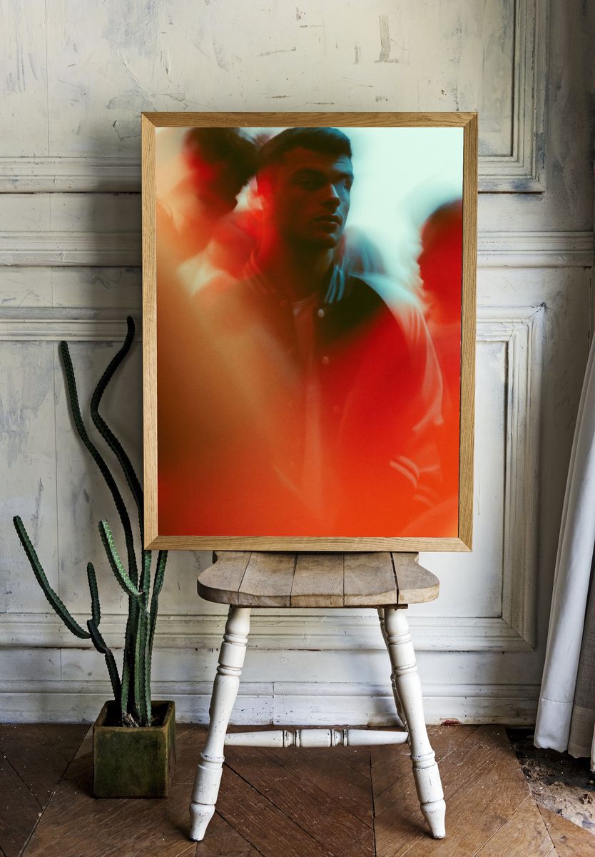 Dreamy Neon Portrait Print. — room view 1
