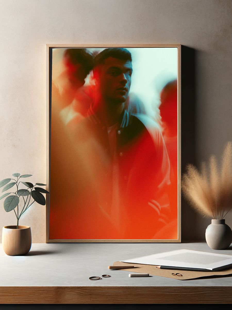 Dreamy Neon Portrait Print. — room view 2