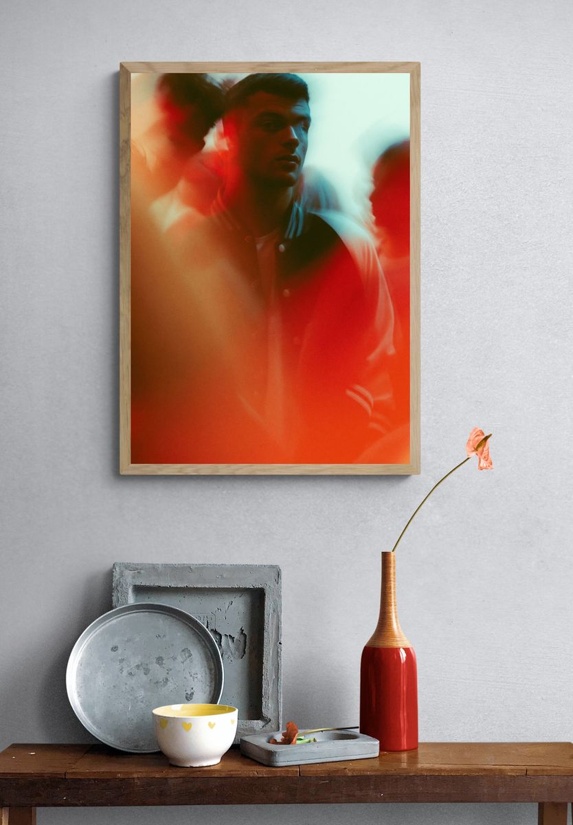 Dreamy Neon Portrait Print. — room view 3