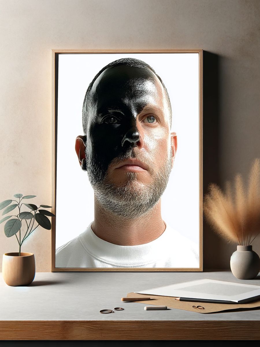 Split Face Portrait Photography Poster. — room view 2