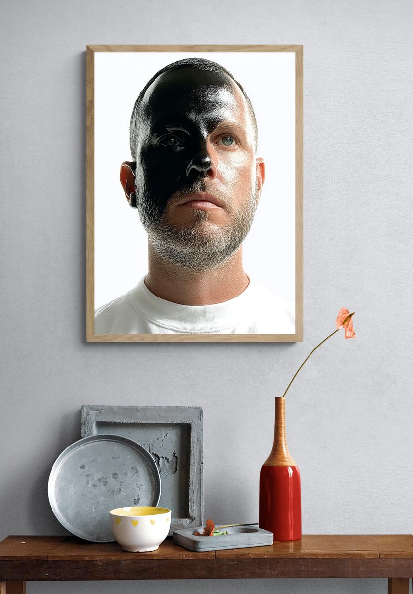Split Face Portrait Photography Poster. — room view 3