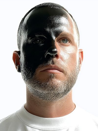 Split Face Portrait Photography Poster.