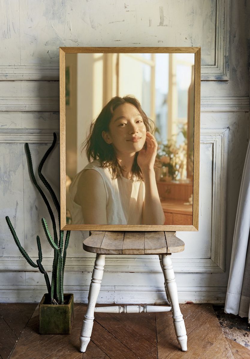 Sunlit Woman Portrait Photography Poster. — room view 1
