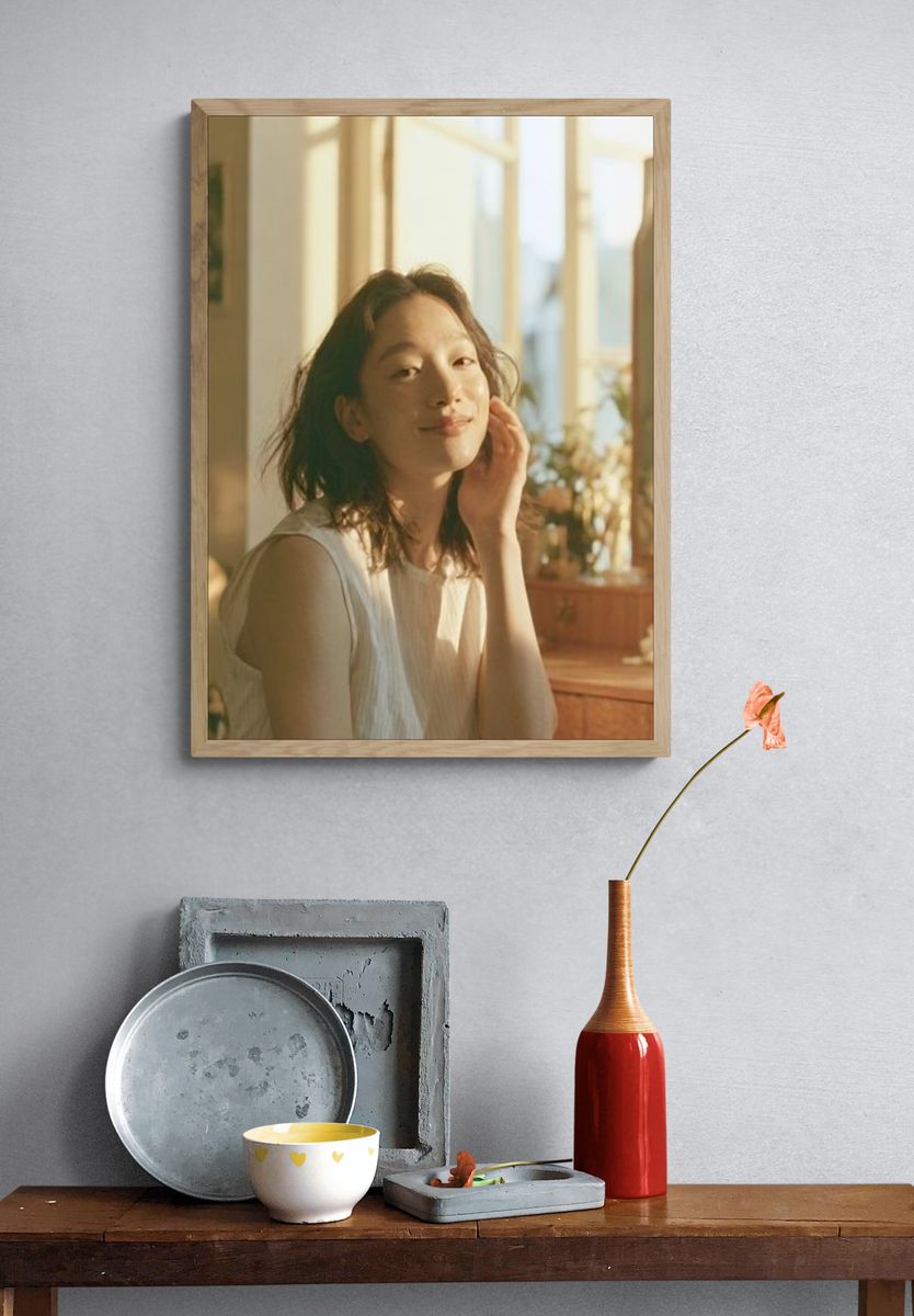 Sunlit Woman Portrait Photography Poster. — room view 3