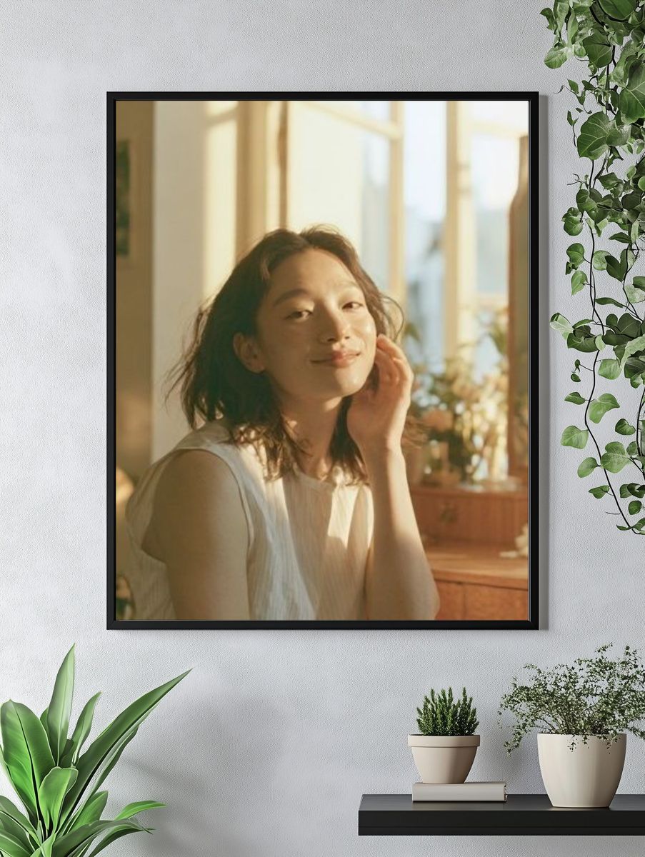 Sunlit Woman Portrait Photography Poster. — room view 4