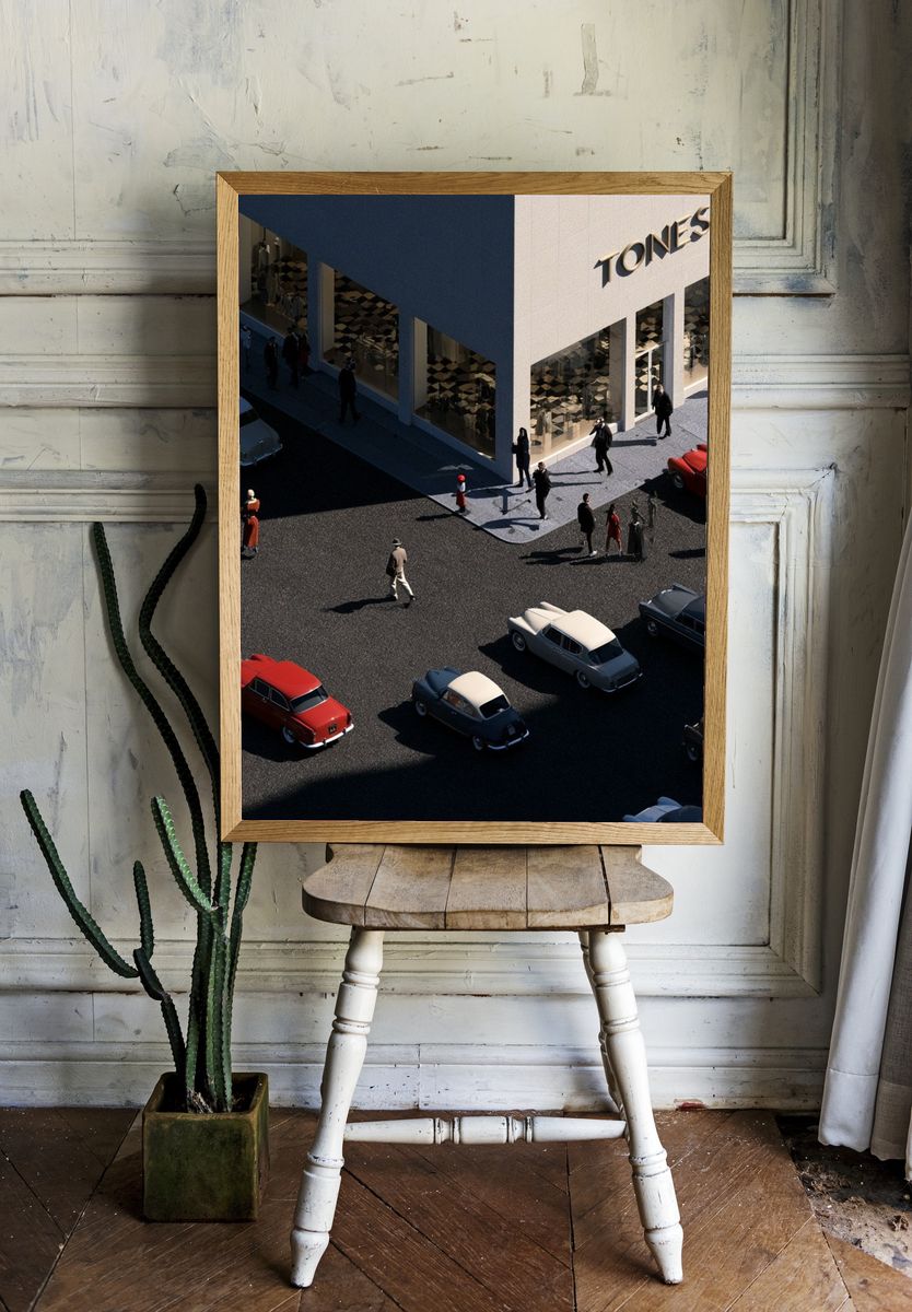 Luxury City Street Scene Poster. room preview