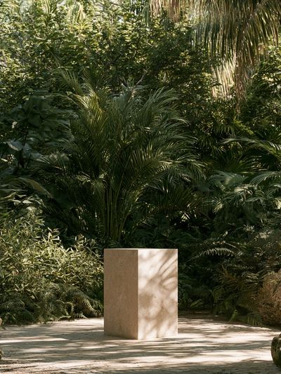 Tropical Garden Pedestal Photography Poster.