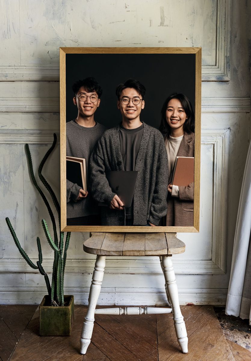 Smiling Students Portrait Photography Poster. — room view 1