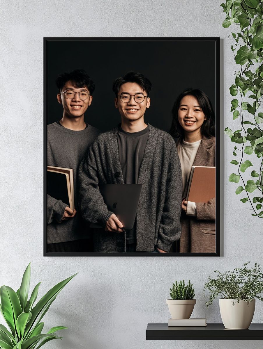 Smiling Students Portrait Photography Poster. — room view 4