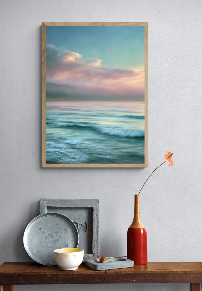 Pastel Ocean Sunrise Photography Poster. — room view 3