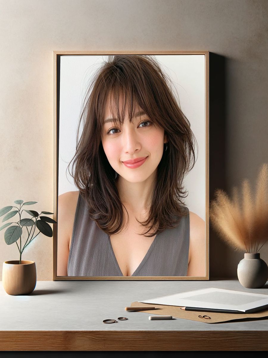 Smiling Woman Portrait Print. — room view 2