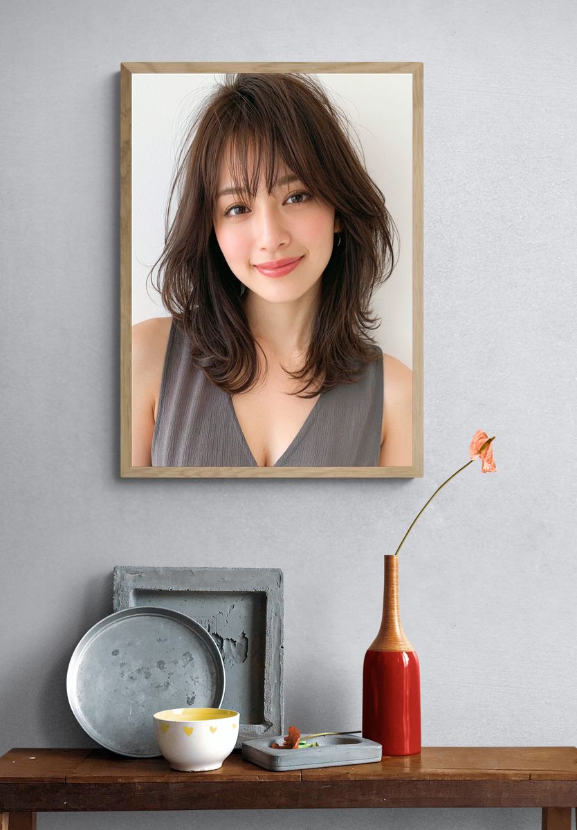 Smiling Woman Portrait Print. — room view 3