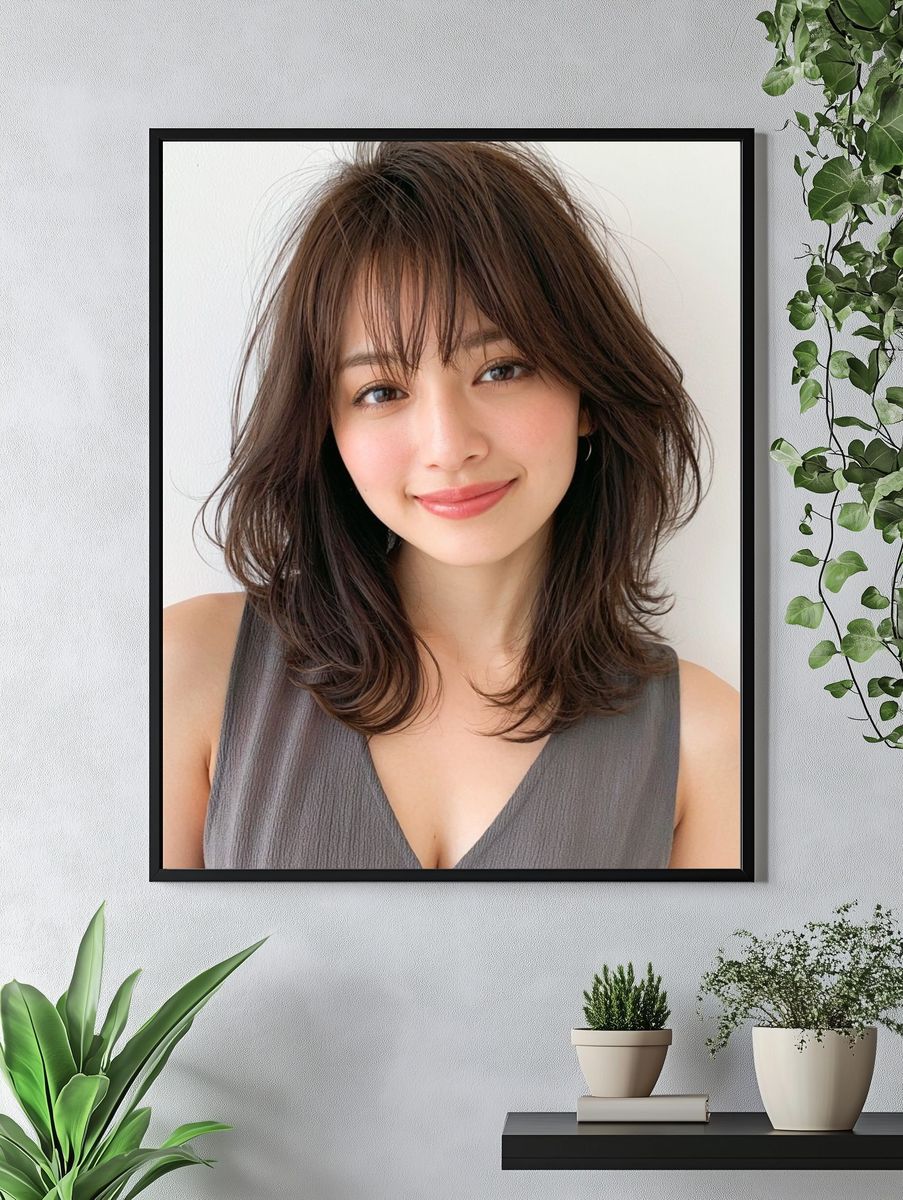 Smiling Woman Portrait Print. — room view 4