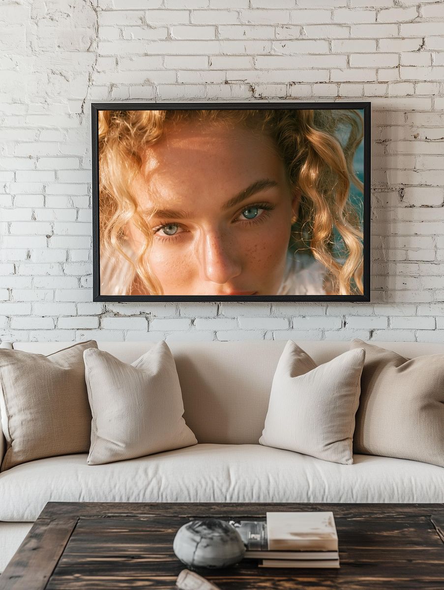 Sunlit Portrait Close-Up Poster. room preview