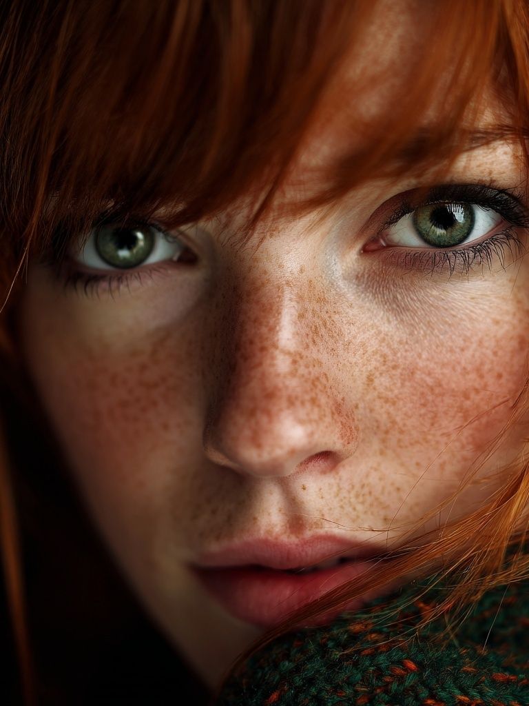 Freckled Redhead Portrait Print. poster — photography art
