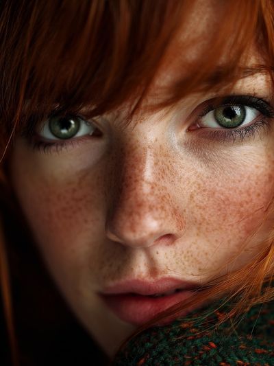Freckled Redhead Portrait Print. poster print