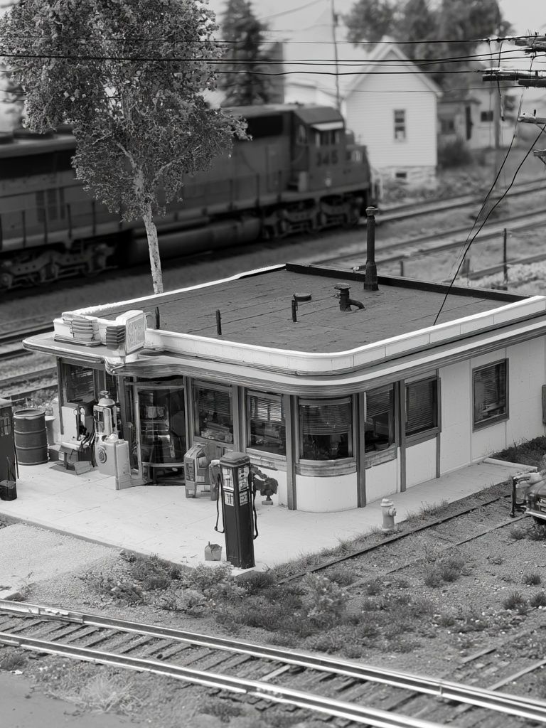 Model Train Station Photography Poster. poster — photography art