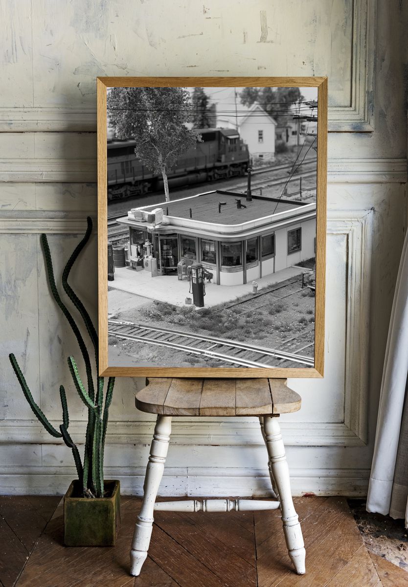 Model Train Station Photography Poster. — room view 1