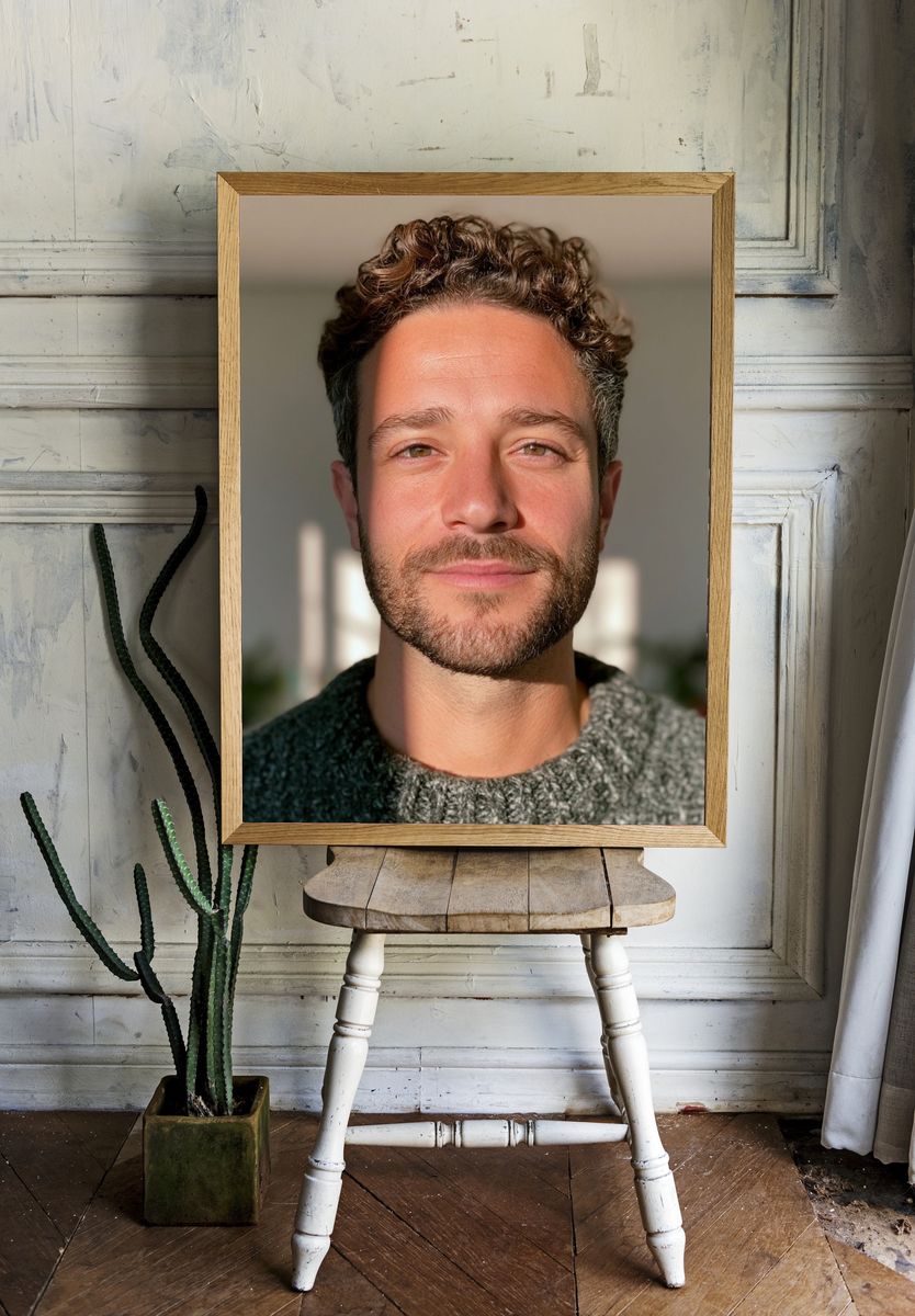 Warm Male Portrait Photography Poster. — room view 1