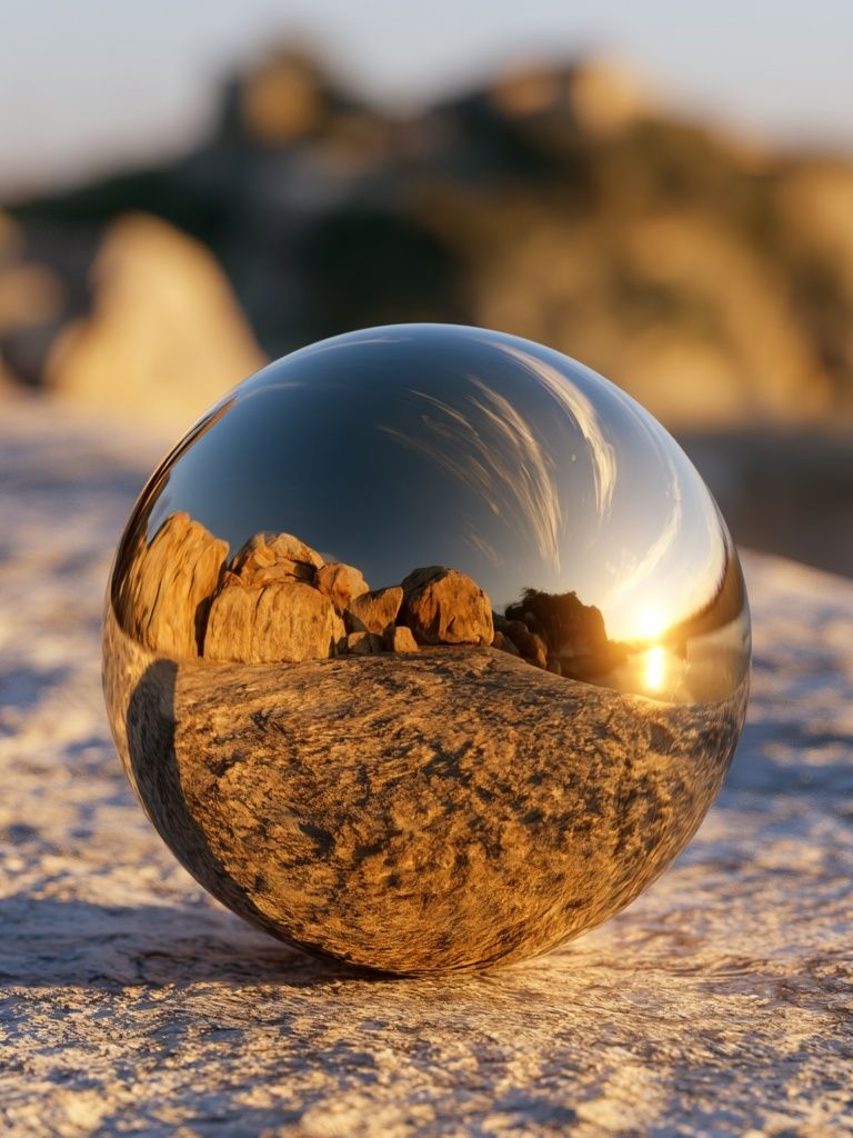 Sunset Crystal Sphere Photography Poster. poster detail