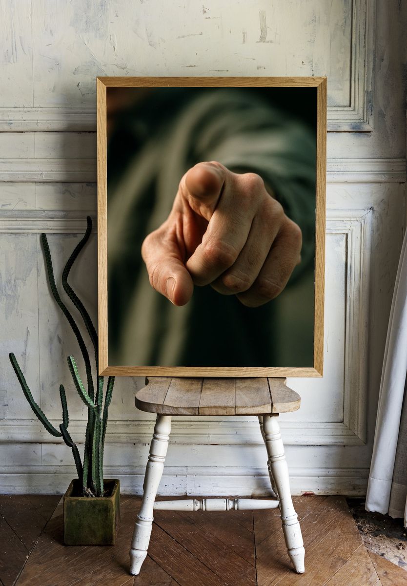 Pointing Hand Photography Poster. — room view 1