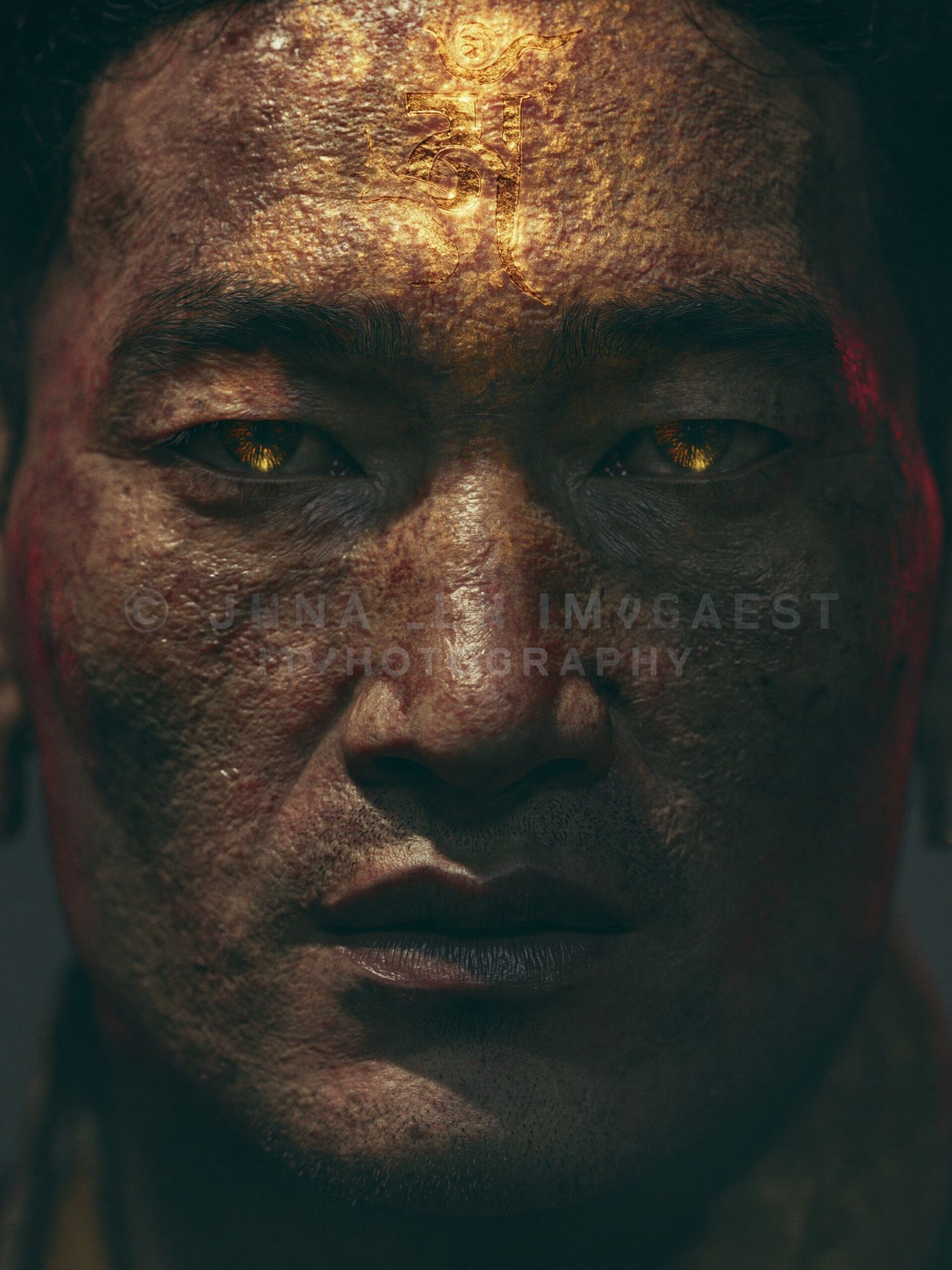 Golden Warrior Portrait Print. poster — photography art