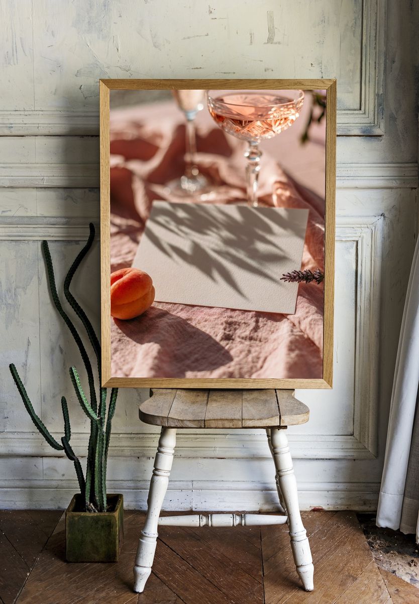 Peach Still Life Photography Poster. — room view 1